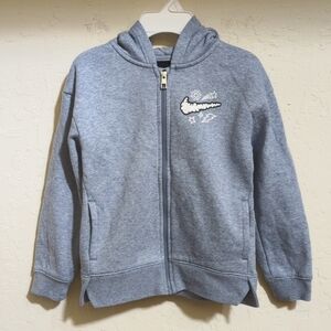 Nike Kids Heather Blue Full Zip Fleece Hoodie Size 7 Unisex